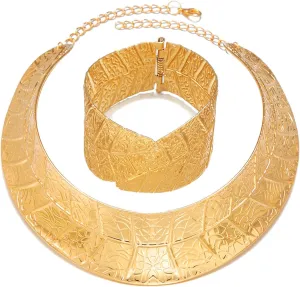 Gold Necklaces for Women Chunky Gold Silver Choker Necklace Statement Egyptian Jewelry for Women Men Gold Costume Jewelry Sets Accessories Gift