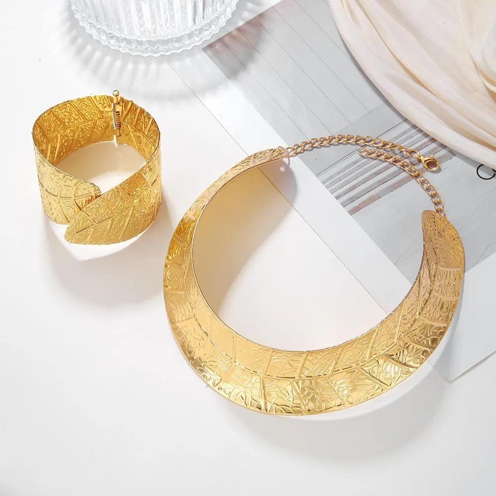 Gold Necklaces for Women Chunky Gold Silver Choker Necklace Statement Egyptian Jewelry for Women Men Gold Costume Jewelry Sets Accessories Gift