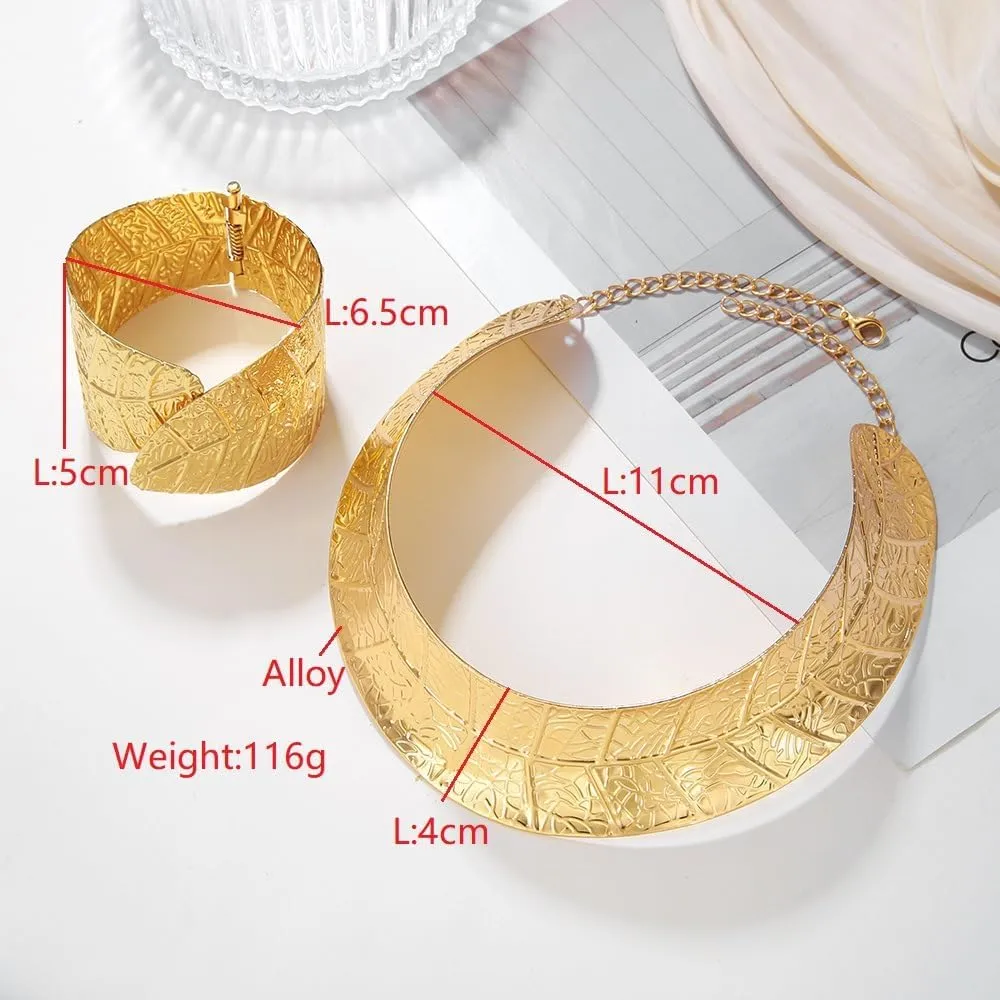 Gold Necklaces for Women Chunky Gold Silver Choker Necklace Statement Egyptian Jewelry for Women Men Gold Costume Jewelry Sets Accessories Gift