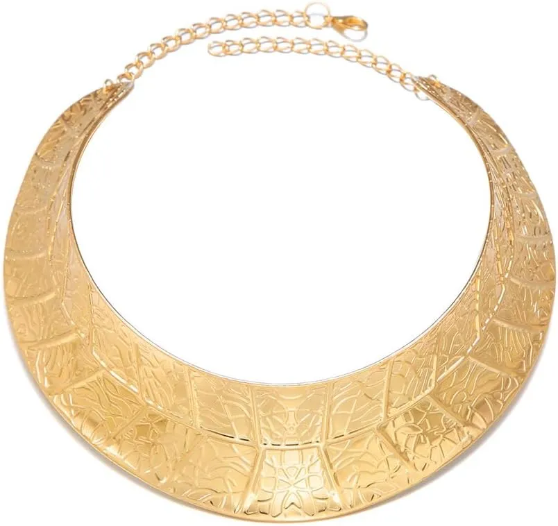 Gold Necklaces for Women Chunky Gold Silver Choker Necklace Statement Egyptian Jewelry for Women Men Gold Costume Jewelry Sets Accessories Gift