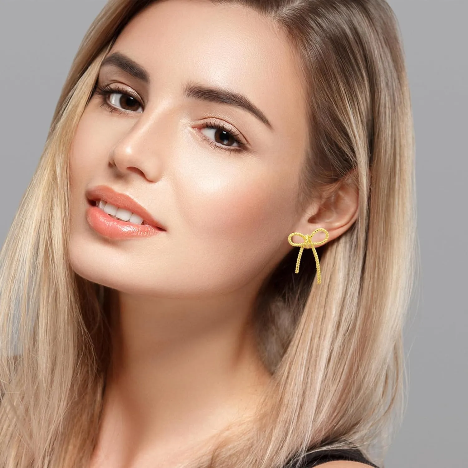 Gold Pearl Bow Earrings For Women S925 Sterling Silver Post Rhinestone Shiny Bow Stud Earrings Simple Cute Gold Pearl Earrings Bow Earrings For Women Trendy For Women