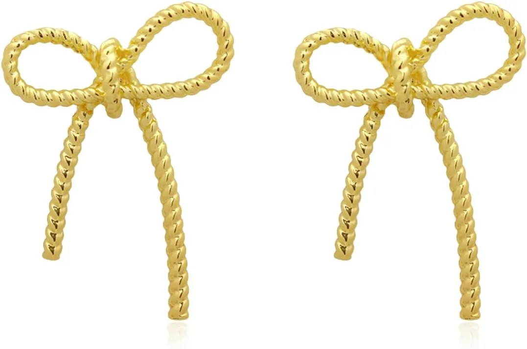 Gold Pearl Bow Earrings For Women S925 Sterling Silver Post Rhinestone Shiny Bow Stud Earrings Simple Cute Gold Pearl Earrings Bow Earrings For Women Trendy For Women