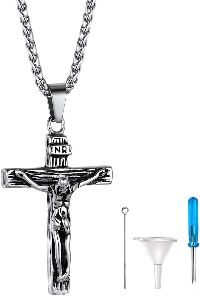 GOLDCHIC JEWELRY Urn Necklaces for Ashes, Stainless Steel Pet/Cross/Birthstone/Tree of Life Personalized Keepsake Memorial Jewelry for Women