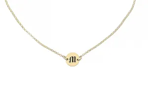 Gothic Letter Necklace - Custom Name Initial Round Pendant - Gift for Her