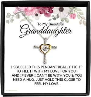 Granddaughter Gifts From Grandma, 925 Sterling Silver Necklace, Granddaughter Gifts For Graduation Birthday Mothers Days Holidays Cross Necklace Gift Set gbgdfgen30w