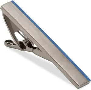 Gunmetal Blue Streak Tie Bar Gunmetal Rhodium Plating Gunmetal Blue Streak Tie Bar