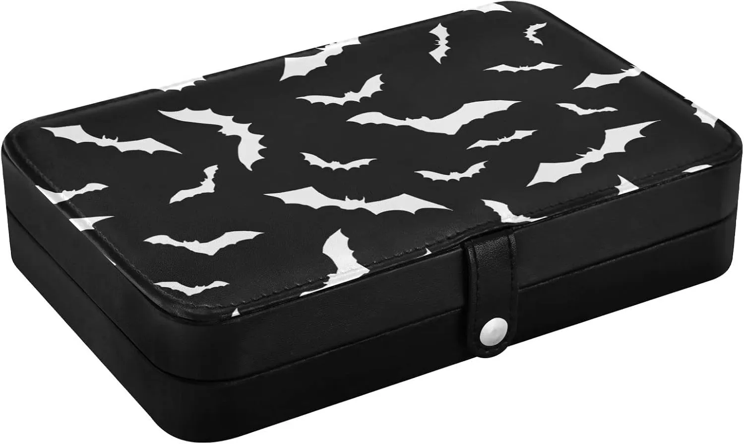 Halloween Bats Jewelry Box for Women Girls, PU Leather Jewelry Travel Organizer, Portable Small Jewelry Case, Personalized Jewelry Storage Holder for Ring Earrings Necklace Bracelet boxes