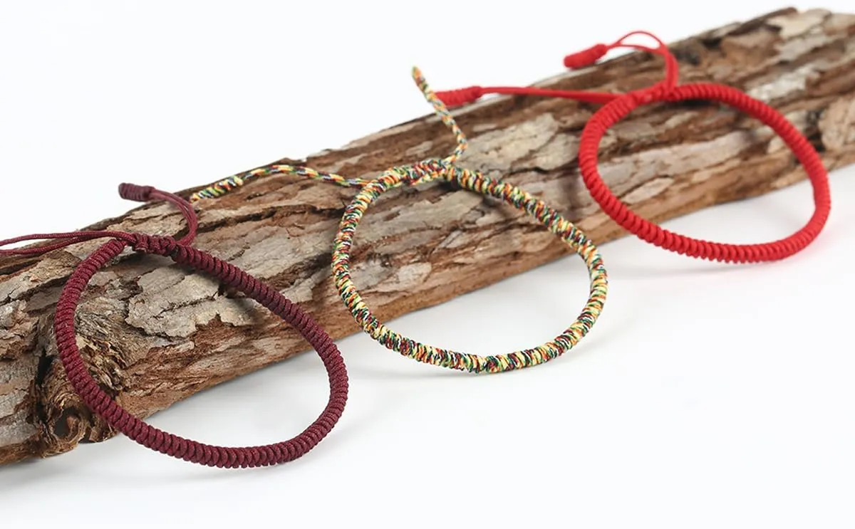 Handmade Bracelet, Lucky Bracelet for Men and Women with Vajra Knot, Lucky Red String Bracelet, Friendship and Buddhist Gifts, Adjustable Length