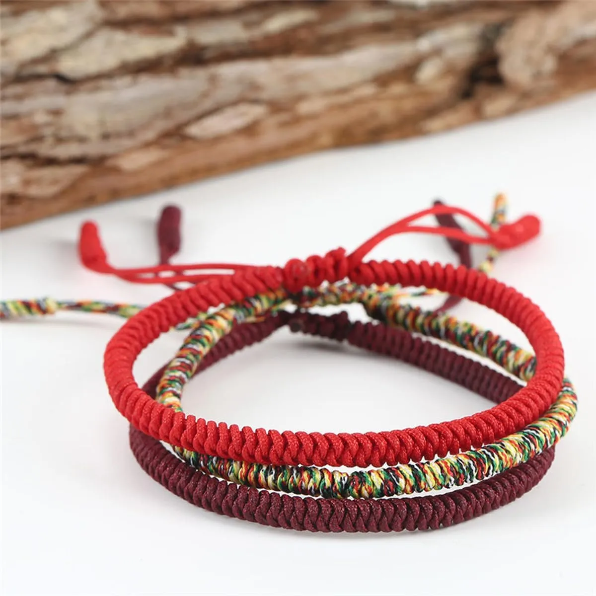 Handmade Bracelet, Lucky Bracelet for Men and Women with Vajra Knot, Lucky Red String Bracelet, Friendship and Buddhist Gifts, Adjustable Length