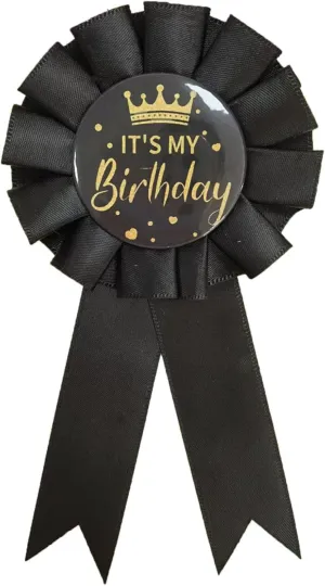 Happy Birthday Tinplate Badge Pin It's My Birthday Ribbon Birthday Queen King Party Button Pins Award Brooches Decorations Jewelry for Women