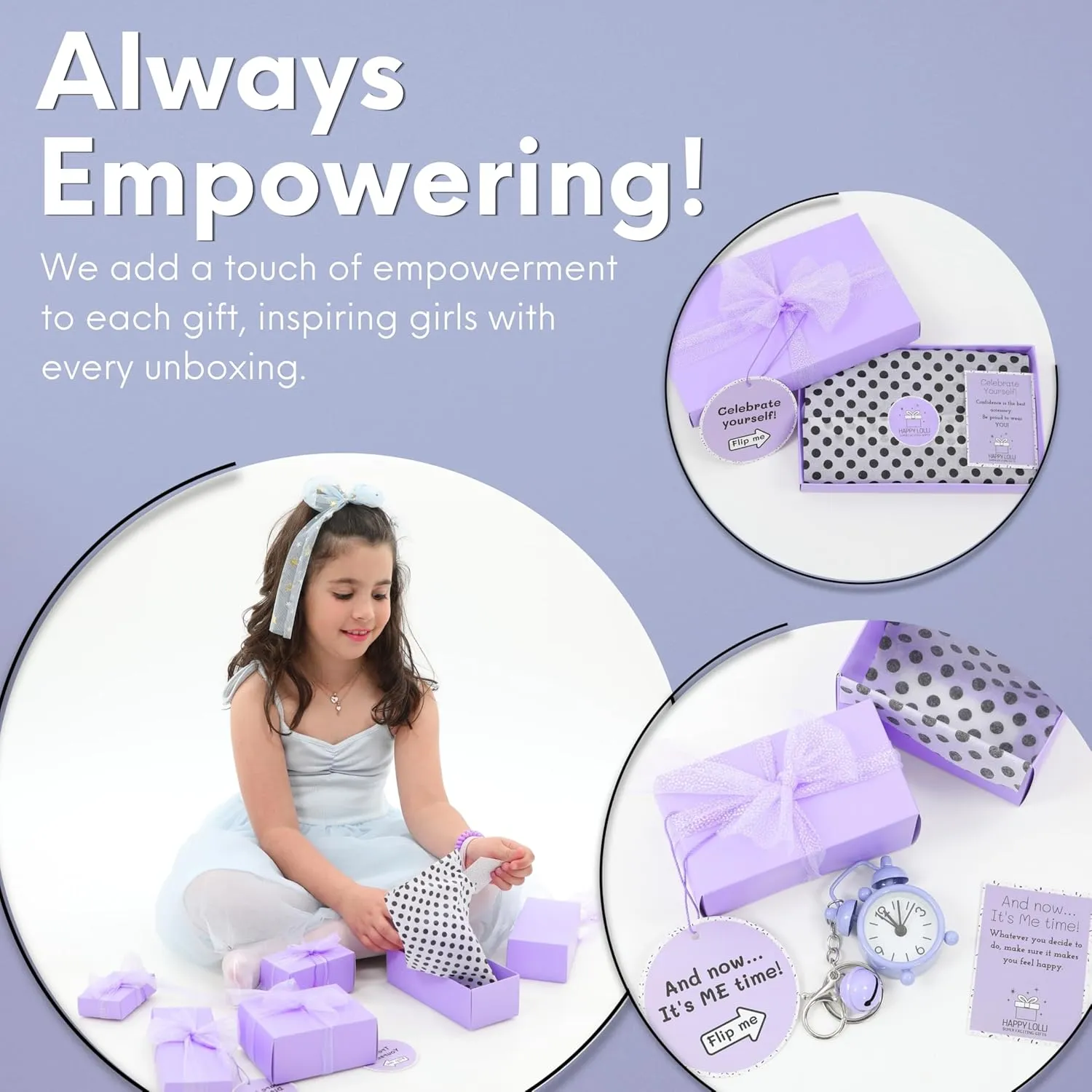 HAPPY LOLLI Gift Basket for Tween & Teen Girls  8 Trendy Gifts with Tasks & Empowering Cards  Great for Birthdays.