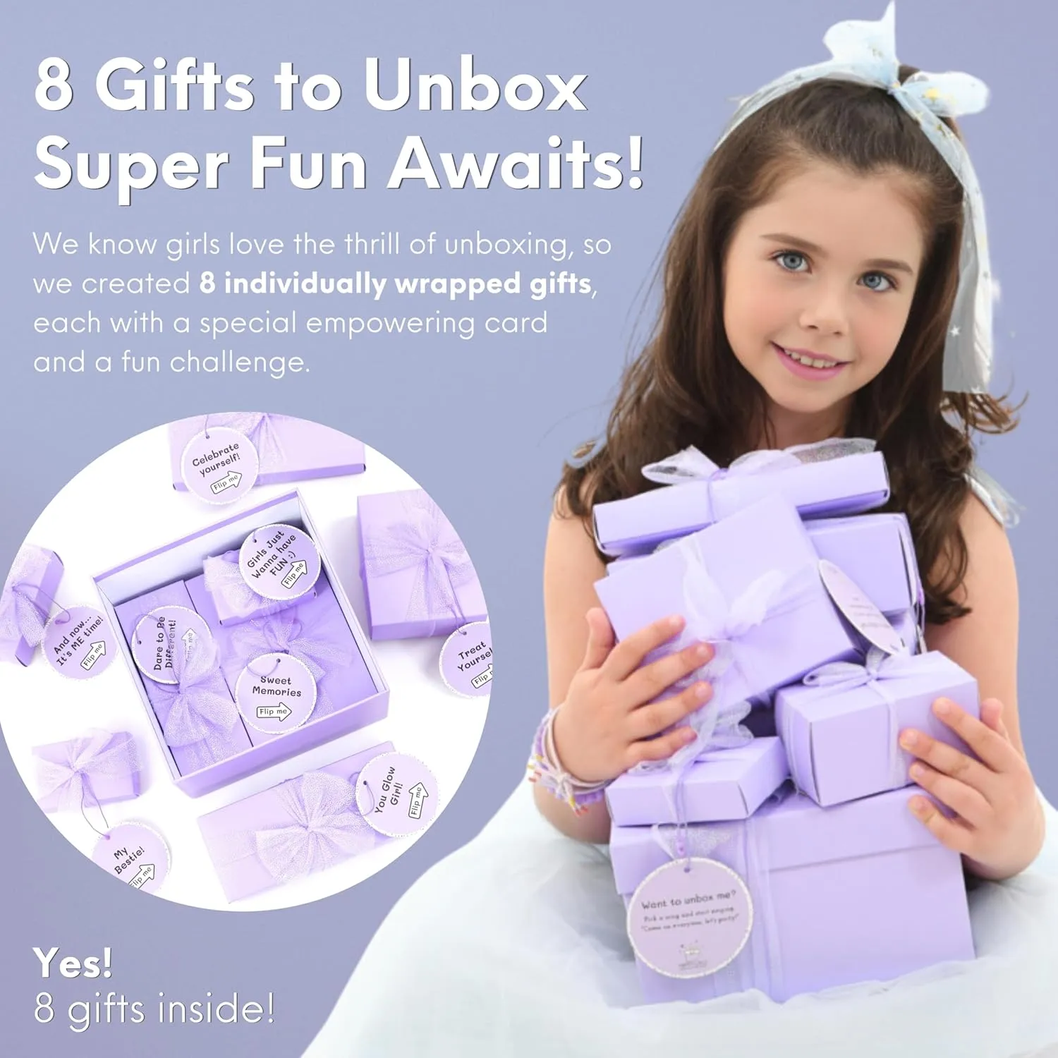 HAPPY LOLLI Gift Basket for Tween & Teen Girls  8 Trendy Gifts with Tasks & Empowering Cards  Great for Birthdays.
