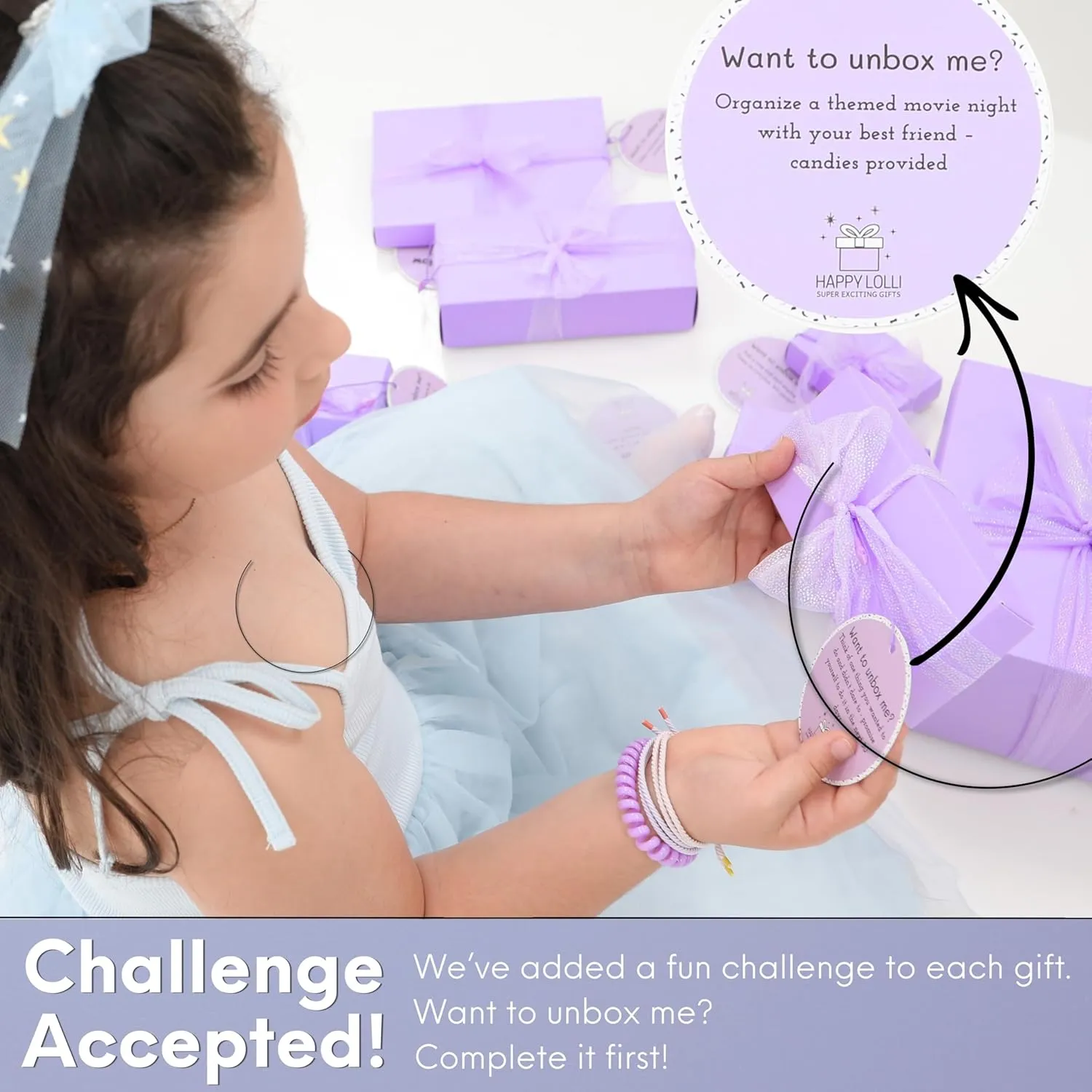 HAPPY LOLLI Gift Basket for Tween & Teen Girls  8 Trendy Gifts with Tasks & Empowering Cards  Great for Birthdays.