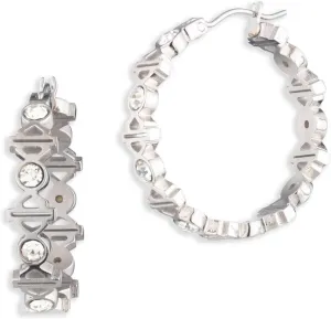 Harley-Davidson Women's Bar & Shield Crystal Click-It Hoop Earrings  Silver