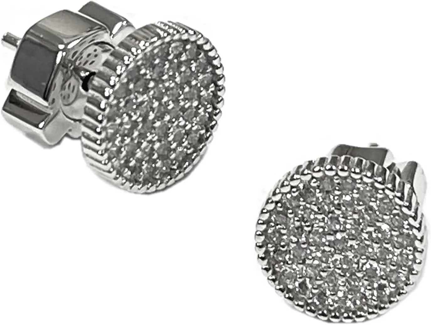 Harley-Davidson Women's Crystal Pave Disc Stud Earrings - Sterling Silver