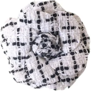 HEKEUOR Classic Camellia Brooch Pin Fabric Handmade Flower Pin for Men Women