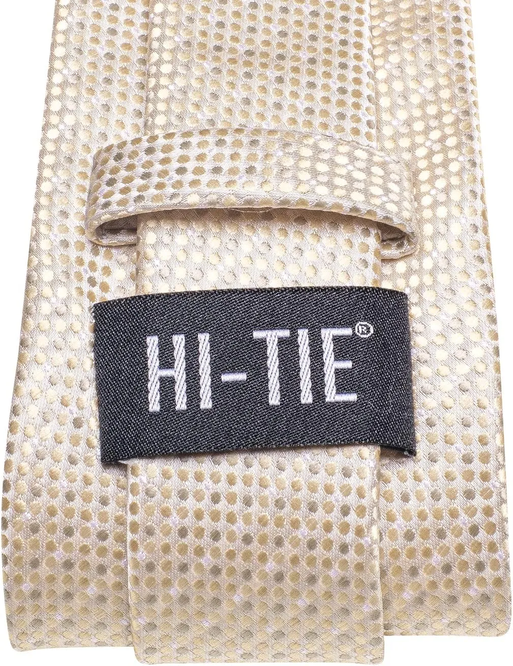 Hi-Tie Mens Plaid Ties Classic Paisley Necktie with Handkerchief Cufflinks Set Business Stripe Tie