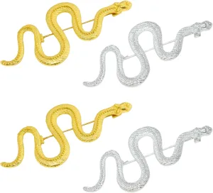 Honbay 6PCS Snake Brooch Pins Fashion Alloy Cute Animal Snake Brooches Snake Breastpin Lapel Pins Hat Scarf Shawl Sweater Cardigan Clips