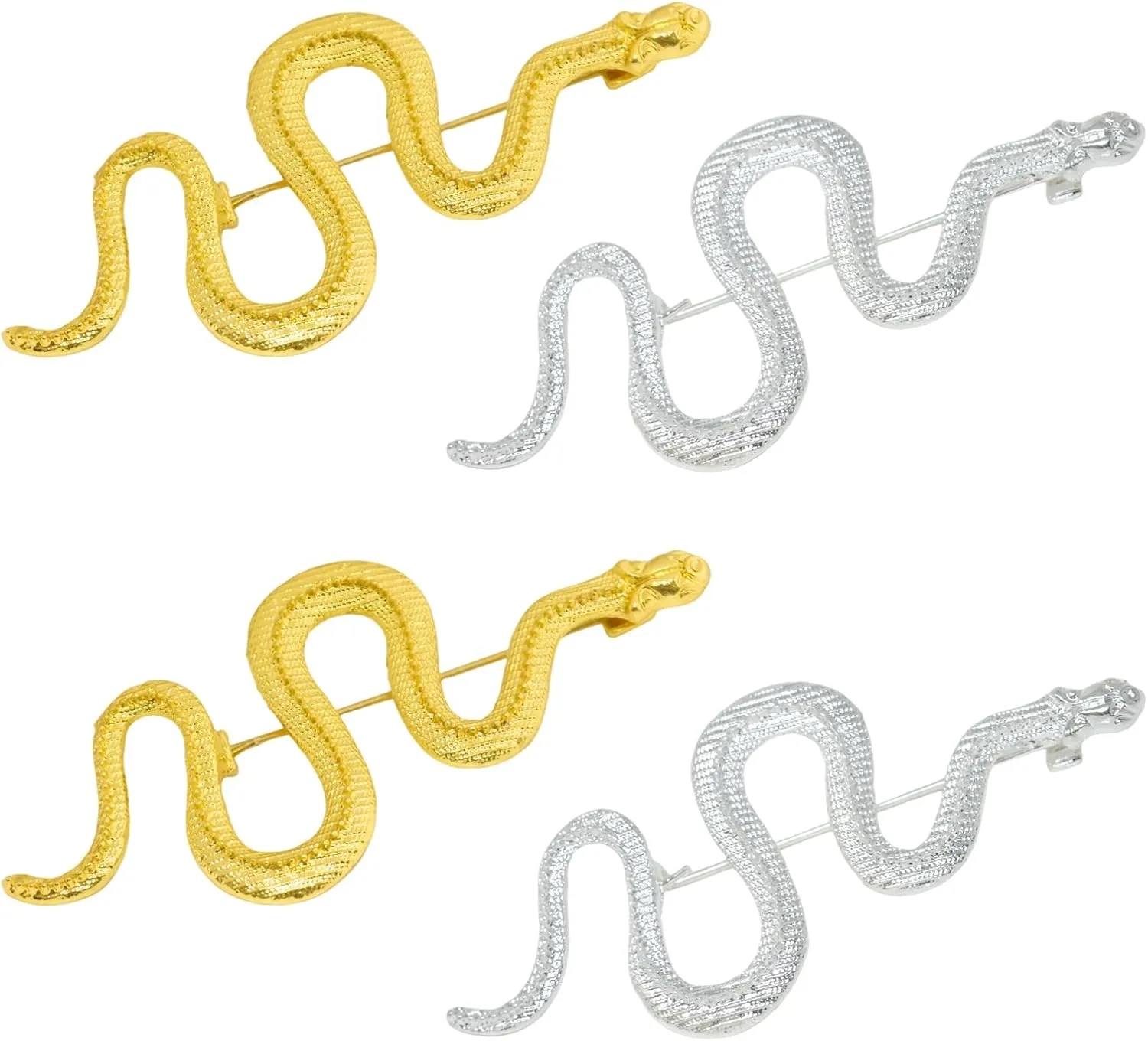 Honbay 6PCS Snake Brooch Pins Fashion Alloy Cute Animal Snake Brooches Snake Breastpin Lapel Pins Hat Scarf Shawl Sweater Cardigan Clips
