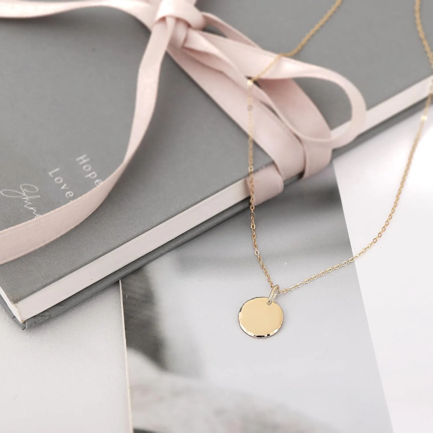 HOPE LOVE SHINE Women's New Beginnings Necklace - 14k Gold Plated Sterling Silver, Healing & Recovery Gift, Adjustable 16 2" Chain