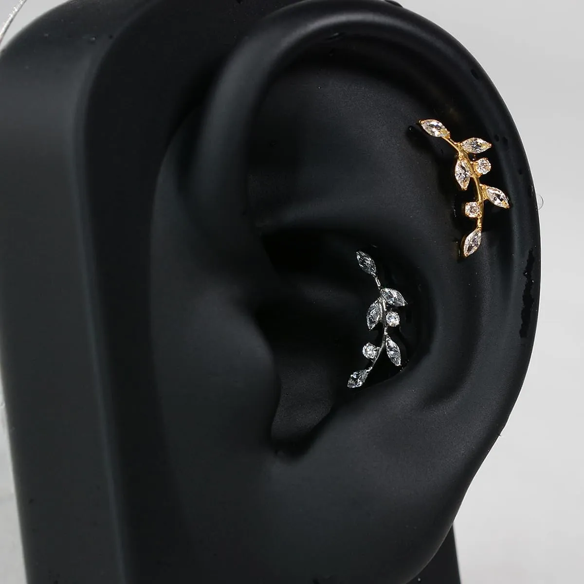 hypoallergenic G23 titanium earrings studs new piercing leaf helix piercing pierced flat back cartilage for for women Sensitive Ears