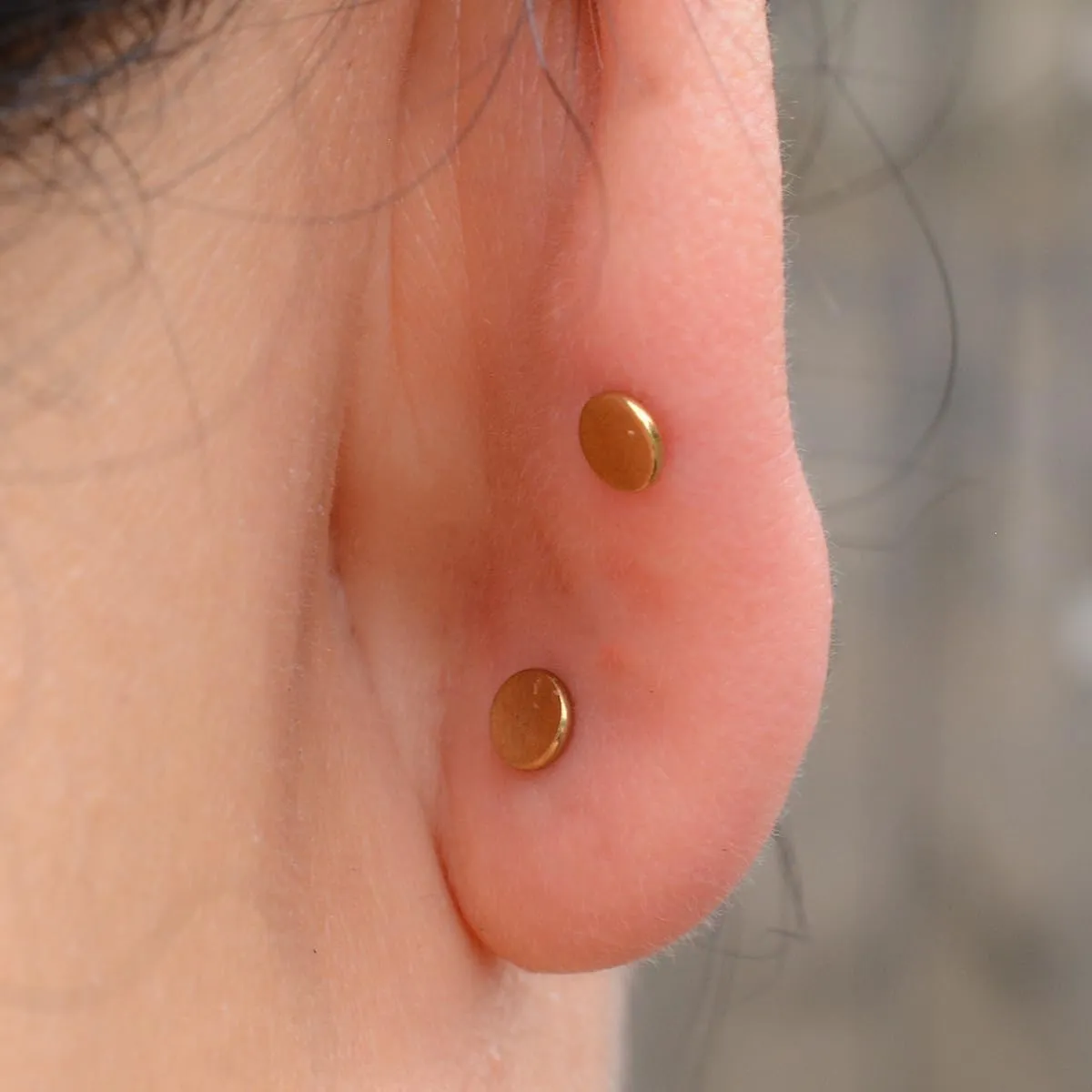 hypoallergenic G23 titanium earrings studs new piercing leaf helix piercing pierced flat back cartilage for for women Sensitive Ears