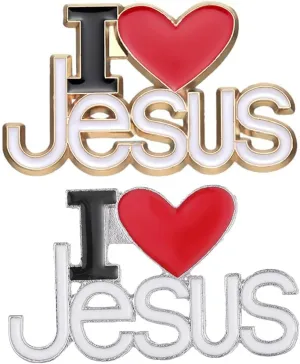 I Love Jesus Brooch Pin Set Religous Christian Enamel Lapel Pin for Backpacks Lapel Pins Bedge Brooches Pins for Bags Hats Caps Clothes Vest Jackets