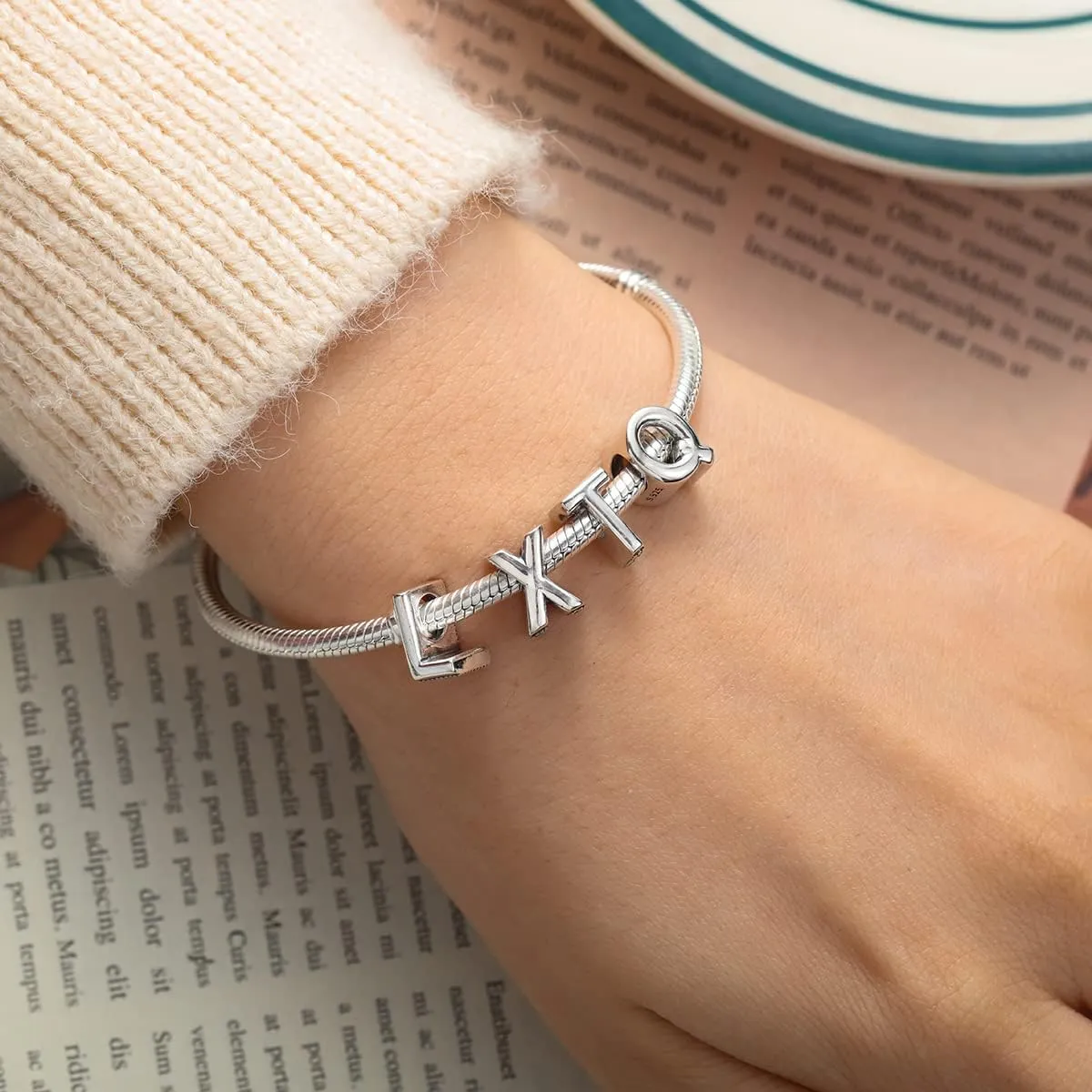 Initial Charms Fits Pandora Bracelet S925 Sterling Silver LetterCharms for Bracelets Alphabet A-Z Letters Bead Bracelet for Women Birthday Ceremony Charm Bracelets Necklace Pendent Anklet DIY Jewelry