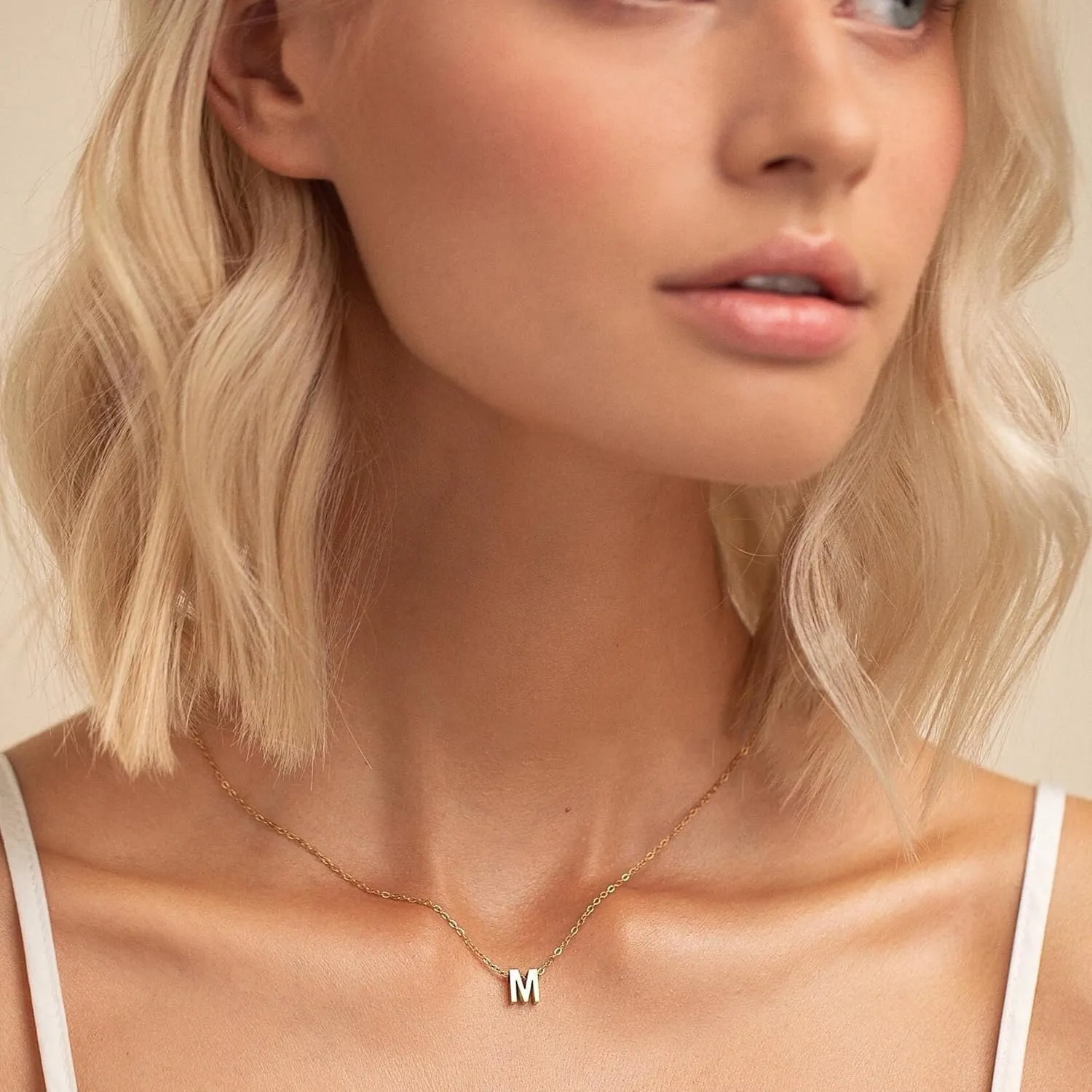 Initial Necklace for Women Girls Kids - Dainty 18K Gold Plated Initial Necklace Tiny A-Z Pendant Necklace Cute Initial Letter Necklace Gold Jewelry Necklace for Women