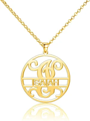 Isaiah Necklace Personalized Name Custom Monogram Letters