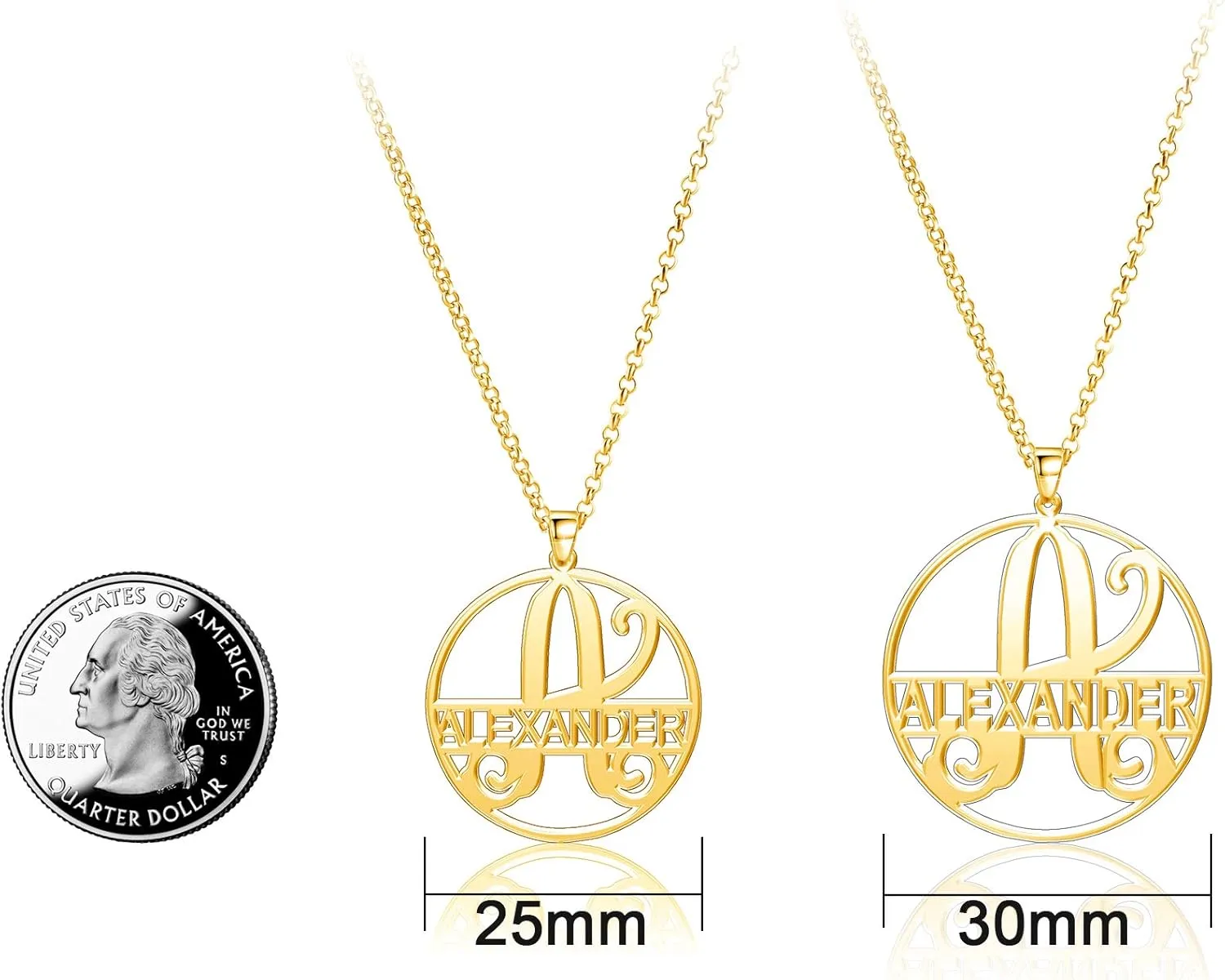 Isaiah Necklace Personalized Name Custom Monogram Letters