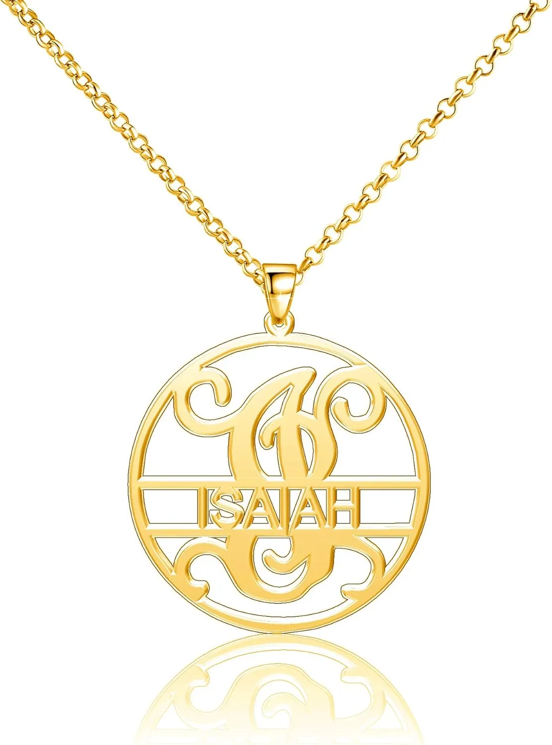Isaiah Necklace Personalized Name Custom Monogram Letters