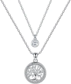 JENDEAR SHINE Dainty Layered Necklace for Women Trendy, 925 Sterling Silver Cubic Zirconia Pendant Necklace, Christmas Mother's Day Birthday Gifts for Wife Mom