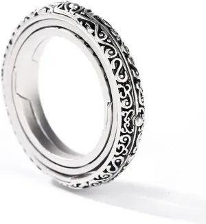 Jeulia Open Astronomical Sphere Ball Ring Men Women Foldable Comic Finger Ring 925 Sterling Silver Chain Necklace Couple Lover Jewelry Gifts (With A Free Chain)