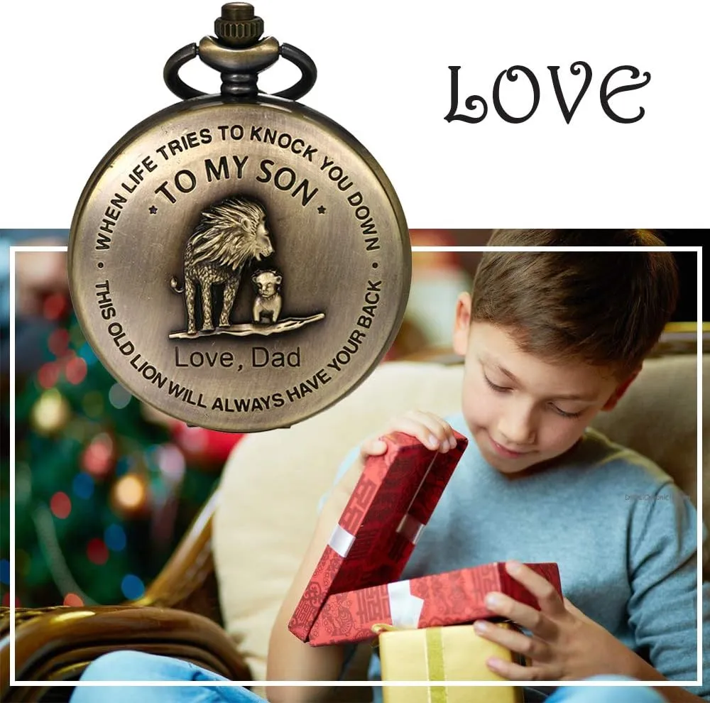 JewelryWe Vintage Pocket Watch Retro Classic Pendant Necklace Watch for Men Women