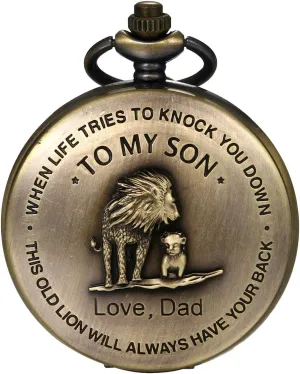JewelryWe Vintage Pocket Watch Retro Classic Pendant Necklace Watch for Men Women