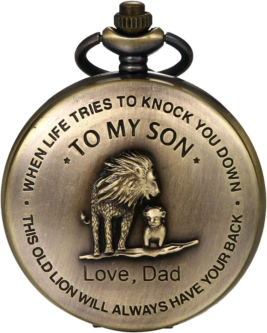 JewelryWe Vintage Pocket Watch Retro Classic Pendant Necklace Watch for Men Women