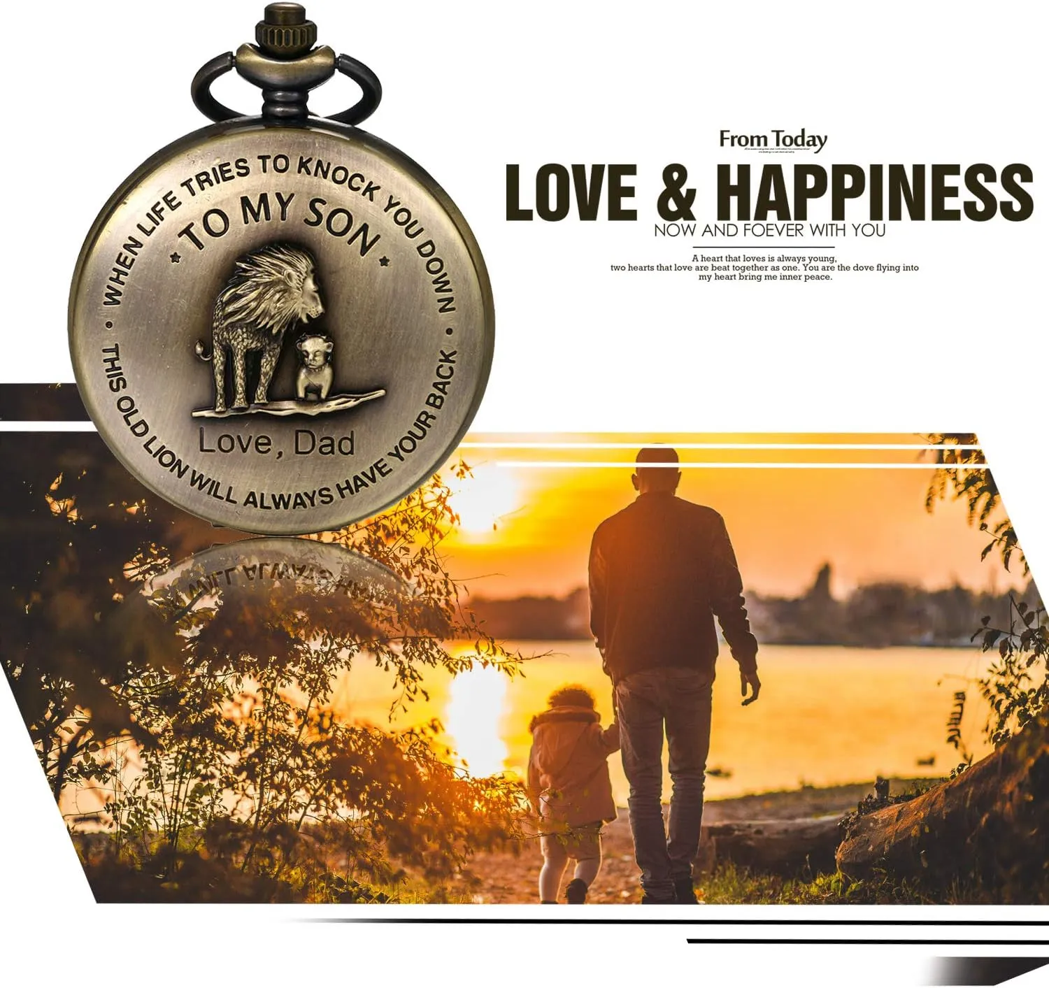 JewelryWe Vintage Pocket Watch Retro Classic Pendant Necklace Watch for Men Women