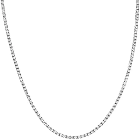 Jewelsfaction 10.CT Round cut Lab Created Diamond Choker Necklace in 14K White Gold Finish 925 Sterling Silver for Women, Single Row