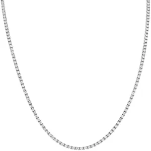 Jewelsfaction 10.CT Round cut Lab Created Diamond Choker Necklace in 14K White Gold Finish 925 Sterling Silver for Women, Single Row