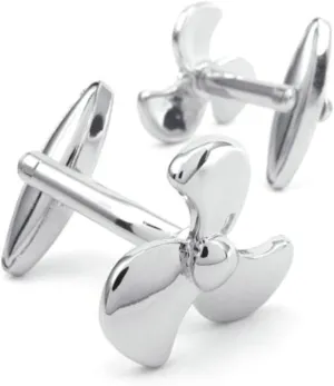 jonline24h 2pcs Classic Screw Propeller Men's Shirts Cufflinks Wedding, Color Silver, 1 Pair Set