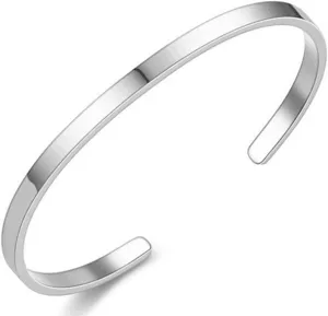 Jude Jewelers 4mm 6mm Width Stainless Steel Classic Simpe Plain Open Cuff Bangle Bracelet
