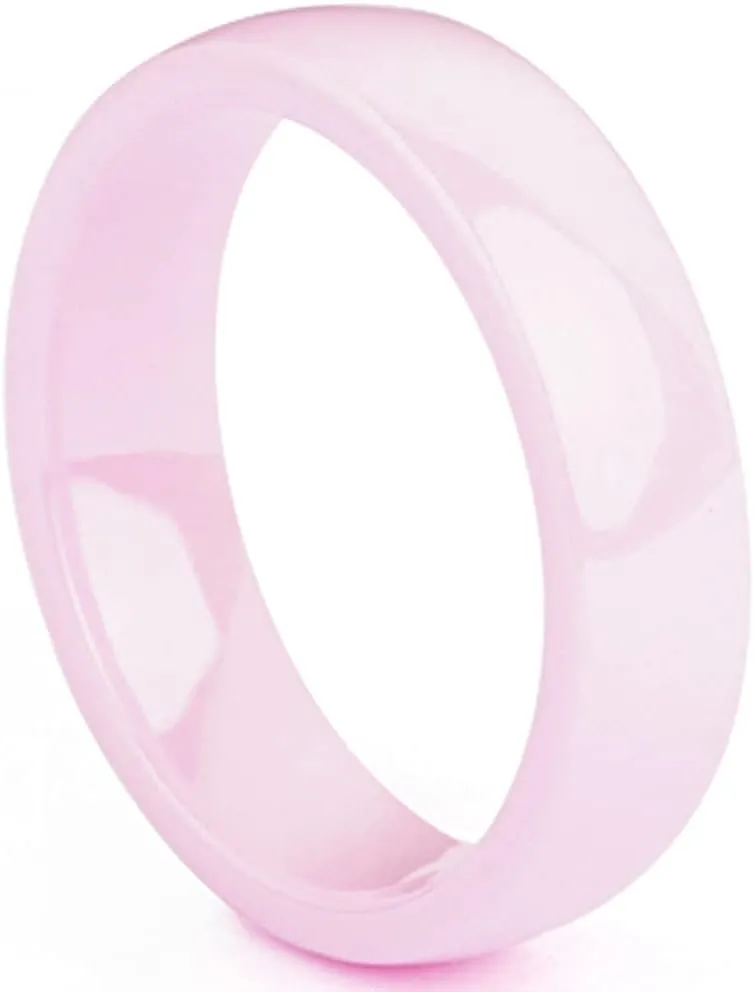 Jude Jewelers 8mm Width High Polished Classic Simple Plain Dome Style Ceramic Wedding Band Ring