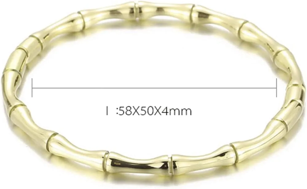 Jude Jewelers Stainless Steel Bamboo Style Classic Plain Open Clasp Bangle Bracelet