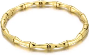 Jude Jewelers Stainless Steel Bamboo Style Classic Plain Open Clasp Bangle Bracelet