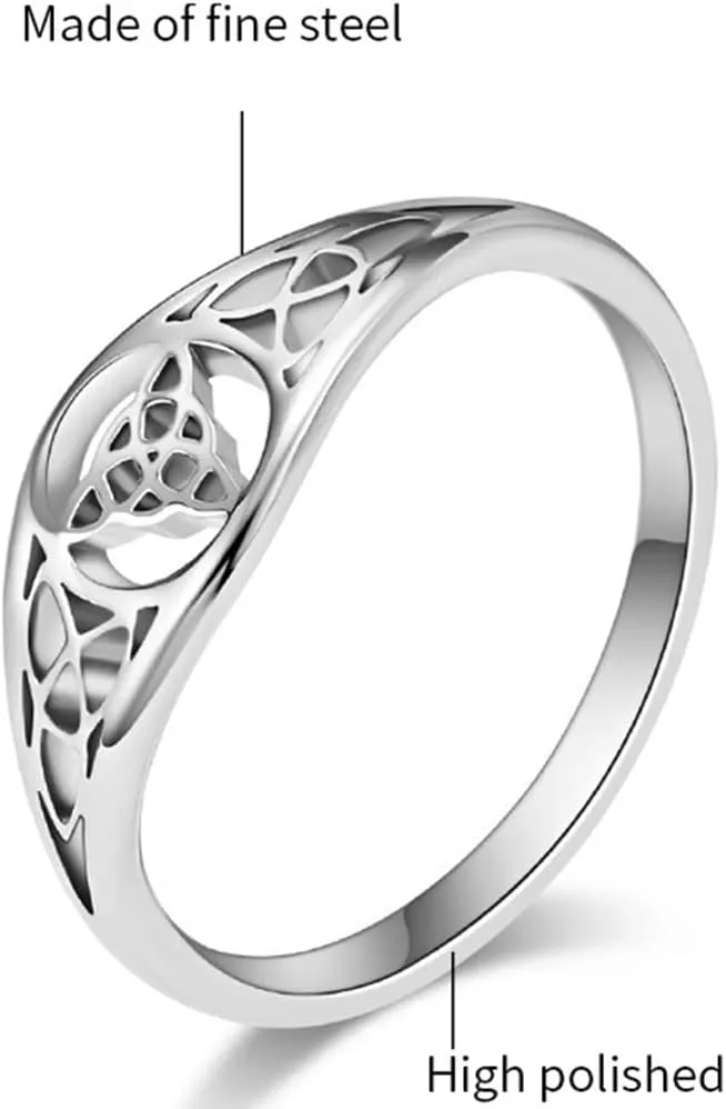 Jude Jewelers Stainless Steel Classic Plain Celtic Knot Pattern Wedding Statement Promise Anniversary Ring