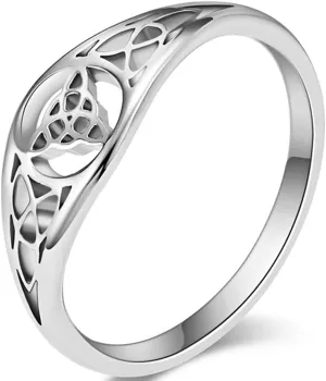 Jude Jewelers Stainless Steel Classic Plain Celtic Knot Pattern Wedding Statement Promise Anniversary Ring