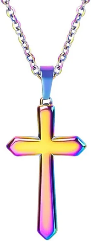 Jude Jewelers Stainless Steel Classic Plain Christian Cross Religious Church Prayer Pendant Necklace