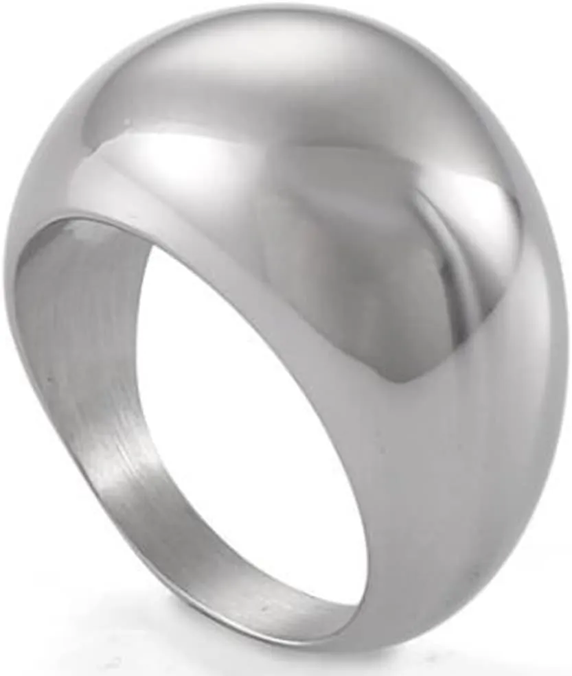 Jude Jewelers Stainless Steel Fat Dome Style Classic Simple Plain Wedding Statement Pinky Ring