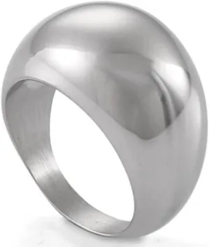 Jude Jewelers Stainless Steel Fat Dome Style Classic Simple Plain Wedding Statement Pinky Ring